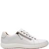 CLARKS WOMENS ZIP LACE COMFORT SHOE - WHITE LEATHER